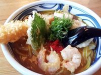 麺処まはろの特大海老天カレーの写真