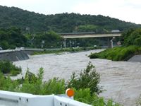 2014年8月9日台風11号による香川県さぬき市津田川増水の写真②