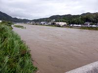 2014年8月9日台風11号による香川県さぬき市津田川増水の写真①