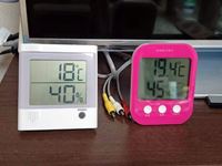 デジタル温度湿度計の写真