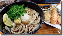 2016年4月17日 さぬきうどん羽立 冷たいぶっかけうどんと野菜天盛りの写真