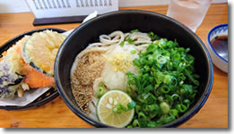 2017年9月25日 さぬきうどん羽立「ぶっかけうどん（冷）と野菜天」の写真