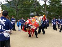 2014年 津田石清水神社 秋季例大祭 獅子舞の写真②